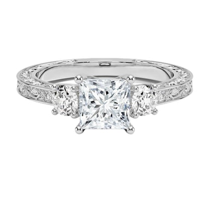 Solitaire 1 CT Princess Cut Lab Grown Diamond Engagement Ring - view 6