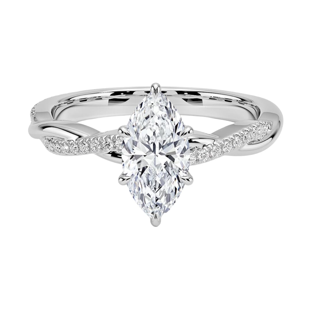 Twisted Vine 1 CT Marquise Cut Lab Grown Diamond Ring - view 2