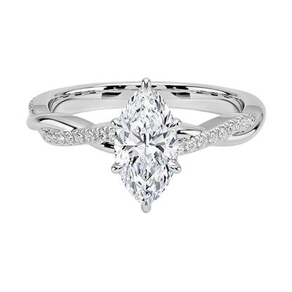 Twisted Vine 1 CT Marquise Cut Lab Grown Diamond Ring - view 2