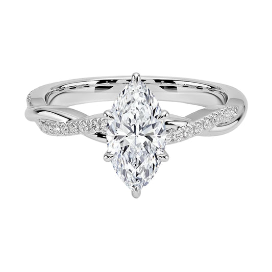 Twisted Vine 1 CT Marquise Cut Lab Grown Diamond Ring - view 2