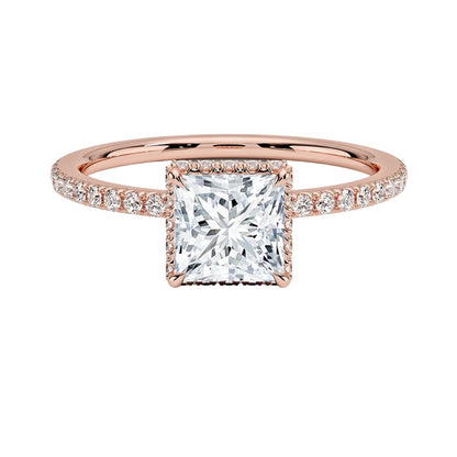 Hidden Halo 1 CT Princess Cut Lab Grown Diamond Ring - view 1