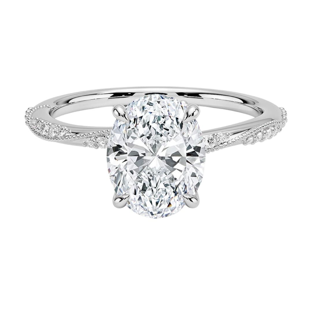Solitaire 2 CT Oval Cut Lab Grown Diamond Engagement Ring - view 1
