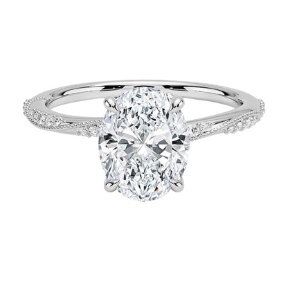 Solitaire 2 CT Oval Cut Lab Grown Diamond Engagement Ring - view 1