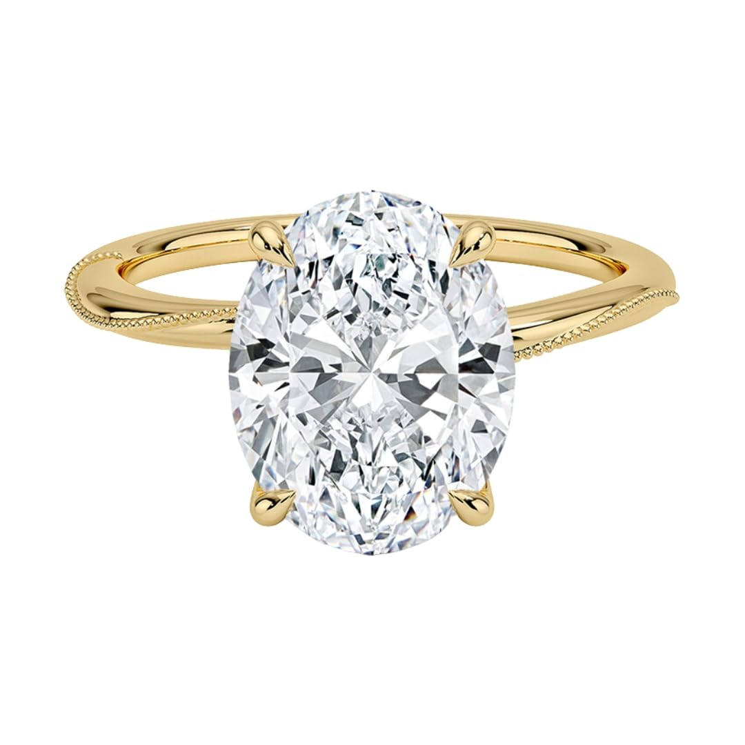 Solitaire 3 CT Oval Cut Lab Grown Diamond Engagement Ring - view 3