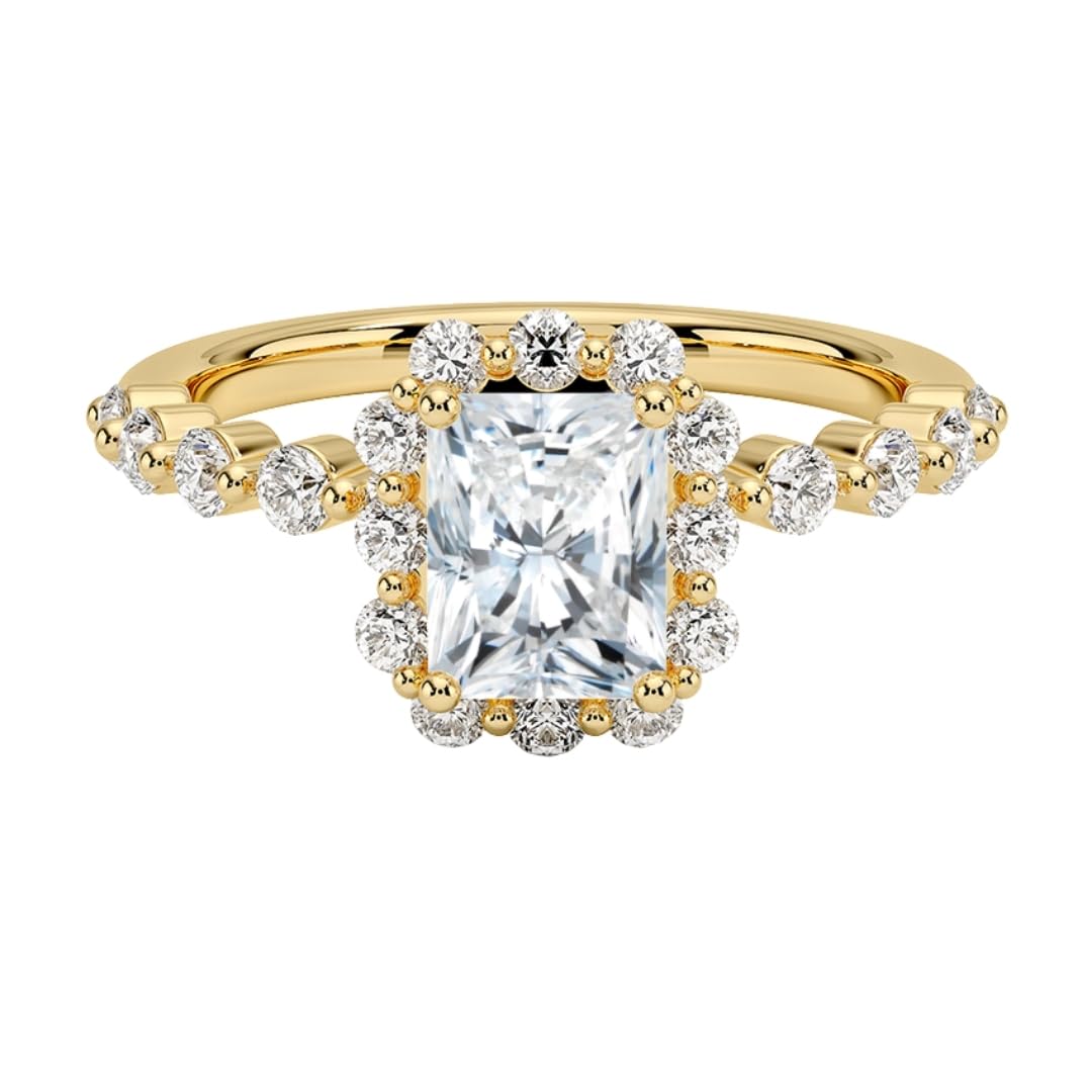 Halo 1 CT Radiant Cut Lab Grown Diamond Engagement Ring - view 1