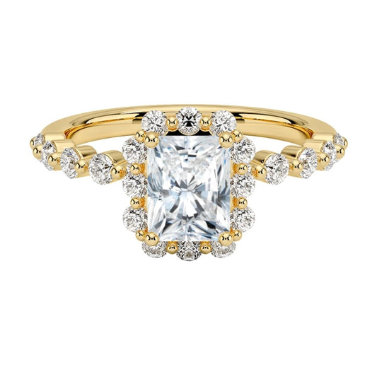 Halo 1 CT Radiant Cut Lab Grown Diamond Engagement Ring - view 1