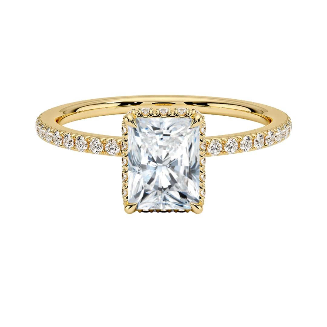 Hidden Halo 1 CT Radiant Cut Lab Grown Diamond Ring - view 4