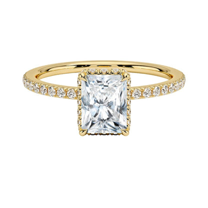 Hidden Halo 1 CT Radiant Cut Lab Grown Diamond Ring - view 4