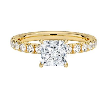 Solitaire 1 CT Princess Cut Lab Grown Diamond Engagement Ring - view 1