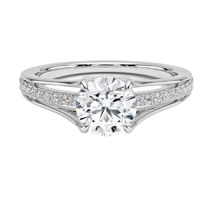 Pave 1 CT Round Cut Lab Grown Diamond Engagement Ring - view 1