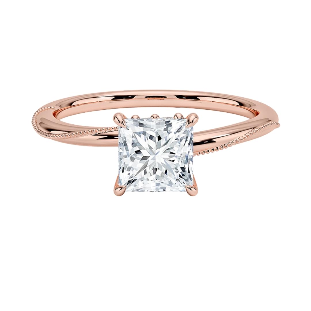 1 CT Princess Cut Lab Grown Diamond Engagement Ring - view 4