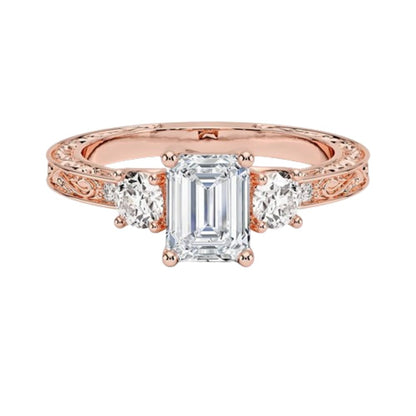 Solitaire 1 CT Emerald Cut Lab Grown Diamond Engagement Ring - view 1