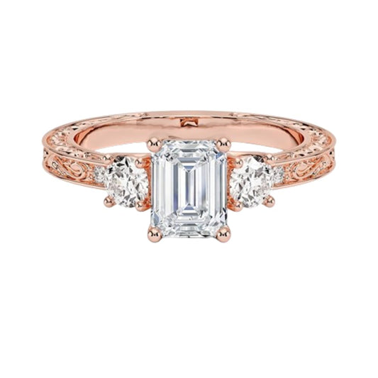 Solitaire 1 CT Emerald Cut Lab Grown Diamond Engagement Ring - view 1
