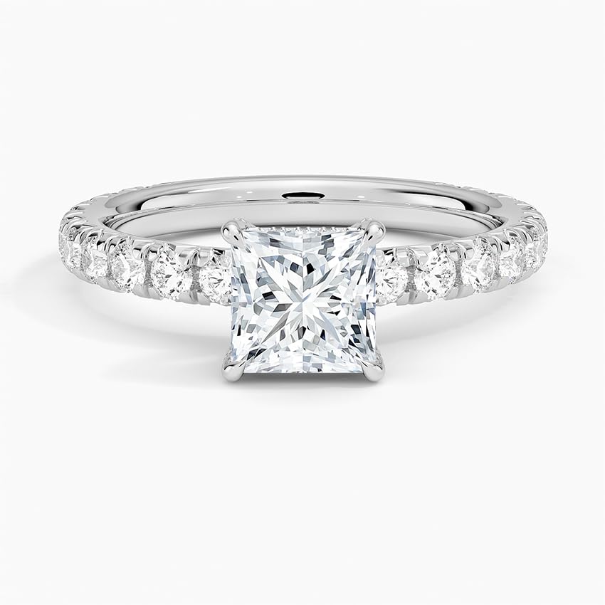 Solitaire 1 CT Princess Cut Lab Grown Diamond Engagement Ring - view 6