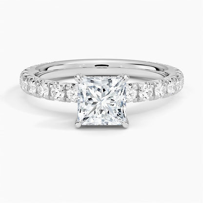 Solitaire 1 CT Princess Cut Lab Grown Diamond Engagement Ring - view 6