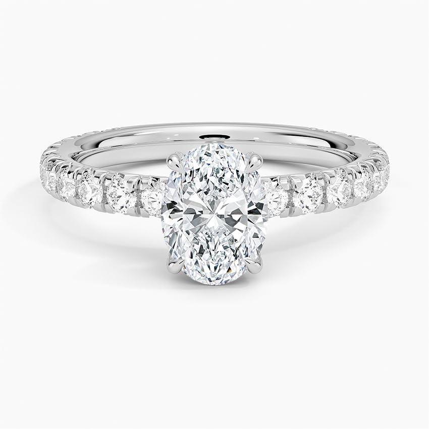 Hidden Halo 1 CT Oval Cut Lab Grown Diamond Engagement Ring - view 4