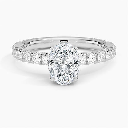 Hidden Halo 1 CT Oval Cut Lab Grown Diamond Engagement Ring - view 4