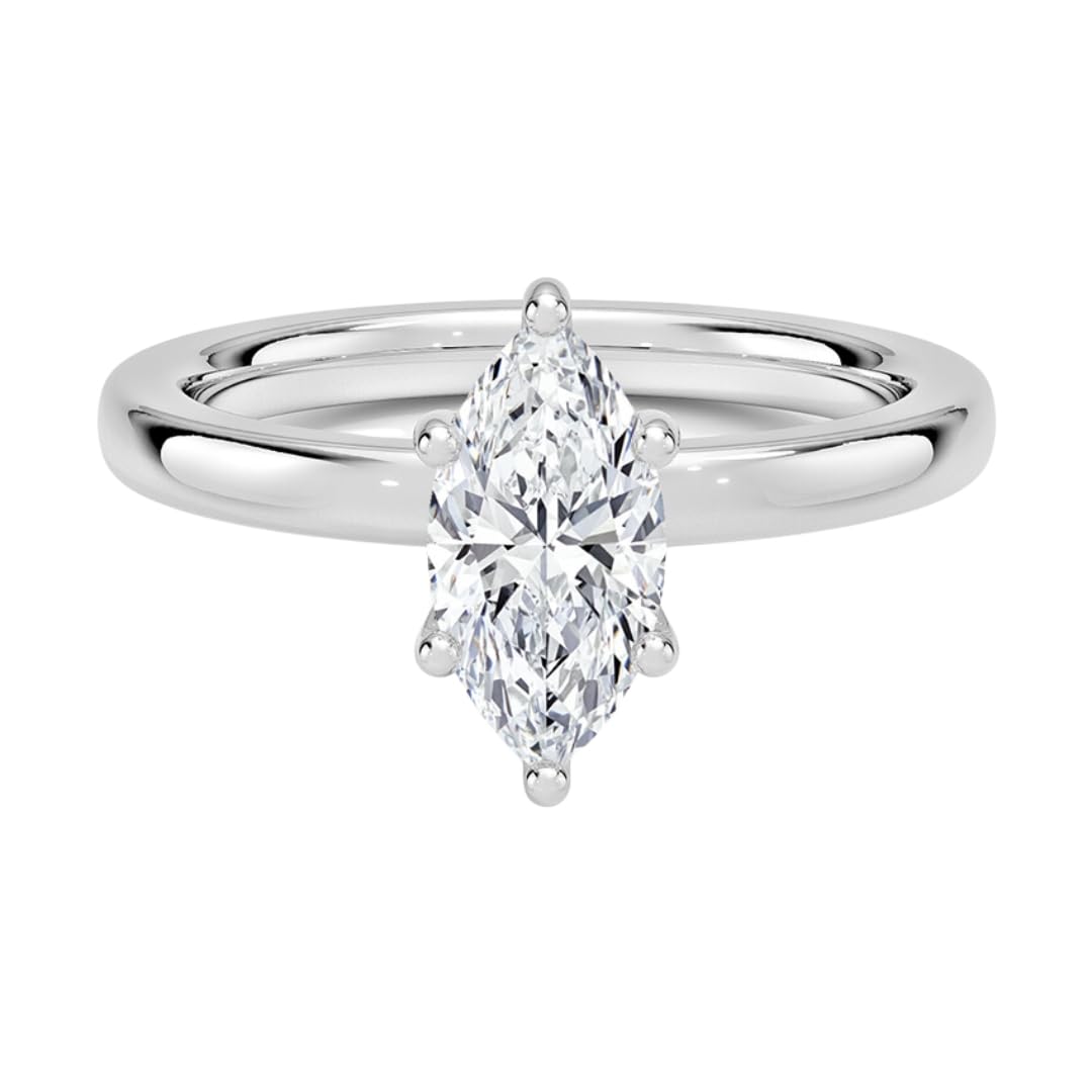 Solitaire 1 CT Marquise Cut Lab Grown Diamond Engagement Ring - view 1