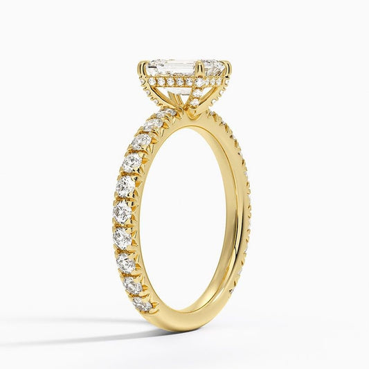 Solitaire 1 CT Emerald Cut Lab Grown Diamond Engagement Ring - view 2