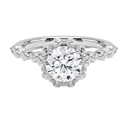 Halo 1 CT Round Cut Lab Grown Diamond Engagement Ring - view 1