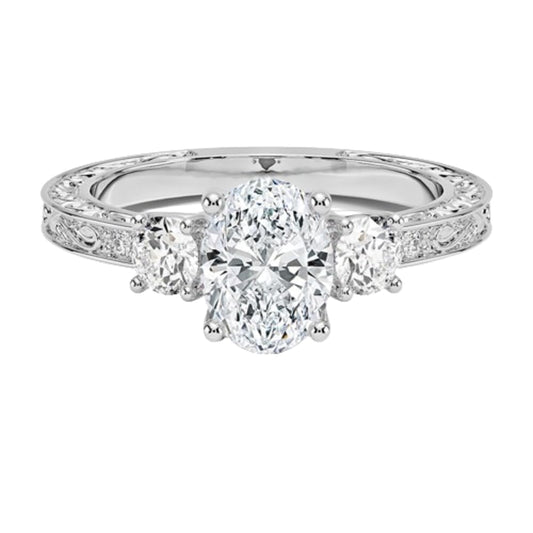 Solitaire 1 CT Oval Cut Lab Grown Diamond Engagement Ring - view 1