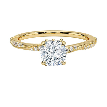 Solitaire 1 CT Cushion Cut Lab Grown Diamond Engagement Ring - view 1