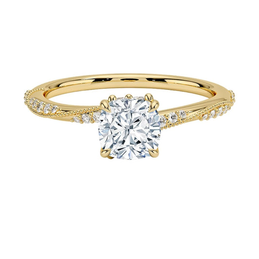 Solitaire 1 CT Cushion Cut Lab Grown Diamond Engagement Ring - view 1
