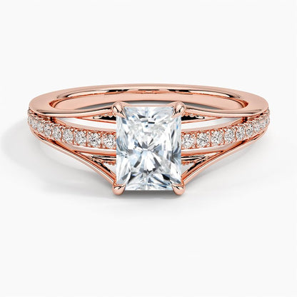 Pave 1 CT Radiant Cut Lab Grown Diamond Engagement Ring - view 6