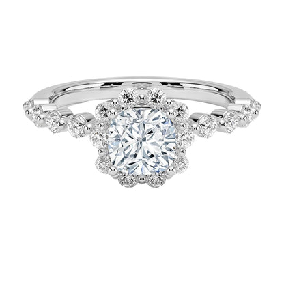 Halo 1 CT Cushion Cut Lab Grown Diamond Engagement Ring - view 1