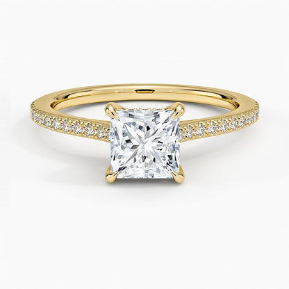 Hidden Halo 1 CT Princess Cut Lab Grown Diamond Engagement Ring - view 4