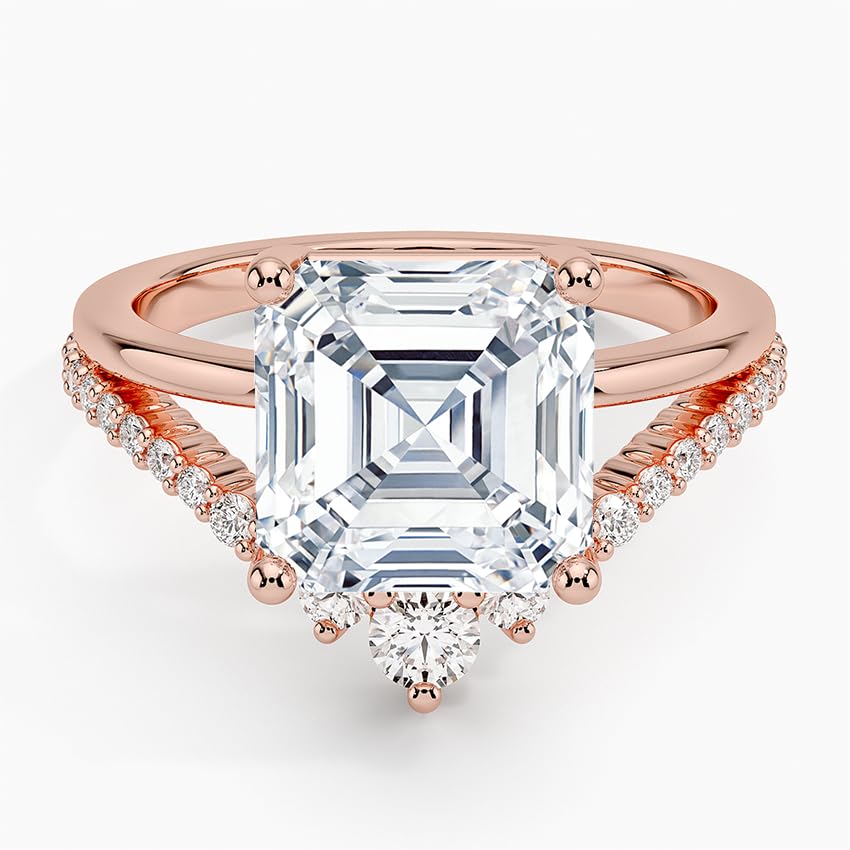4 CT Asscher Cut Lab Grown Diamond Wedding Ring - view 4