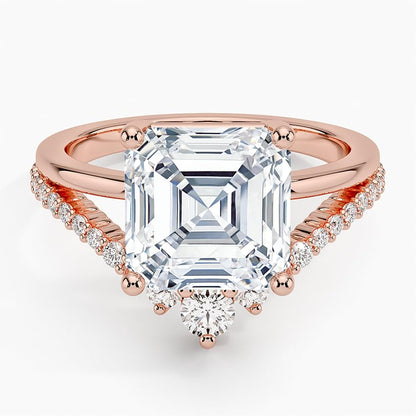 4 CT Asscher Cut Lab Grown Diamond Wedding Ring - view 4