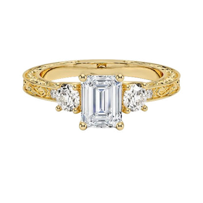 Solitaire 1 CT Emerald Cut Lab Grown Diamond Engagement Ring - view 6
