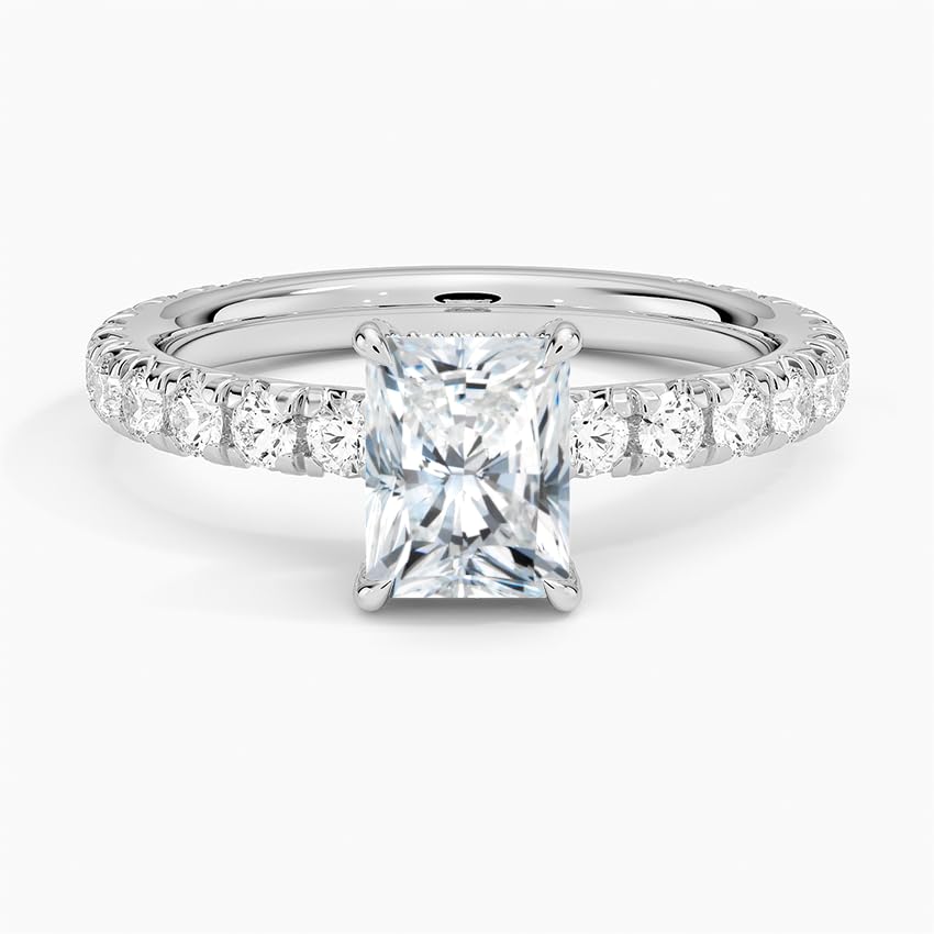 Hidden Halo 1 CT Radiant Cut Lab Grown Diamond Engagement Ring - view 4