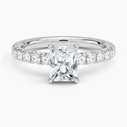 Hidden Halo 1 CT Radiant Cut Lab Grown Diamond Engagement Ring - view 4