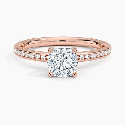 Solitaire 1 CT Cushion Cut Lab Grown Diamond Ring - view 6