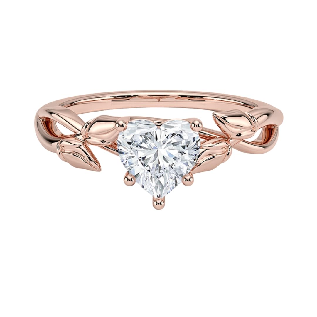 Split Shank 1 CT Heart Cut Lab Grown Diamond Engagement Ring - view 1