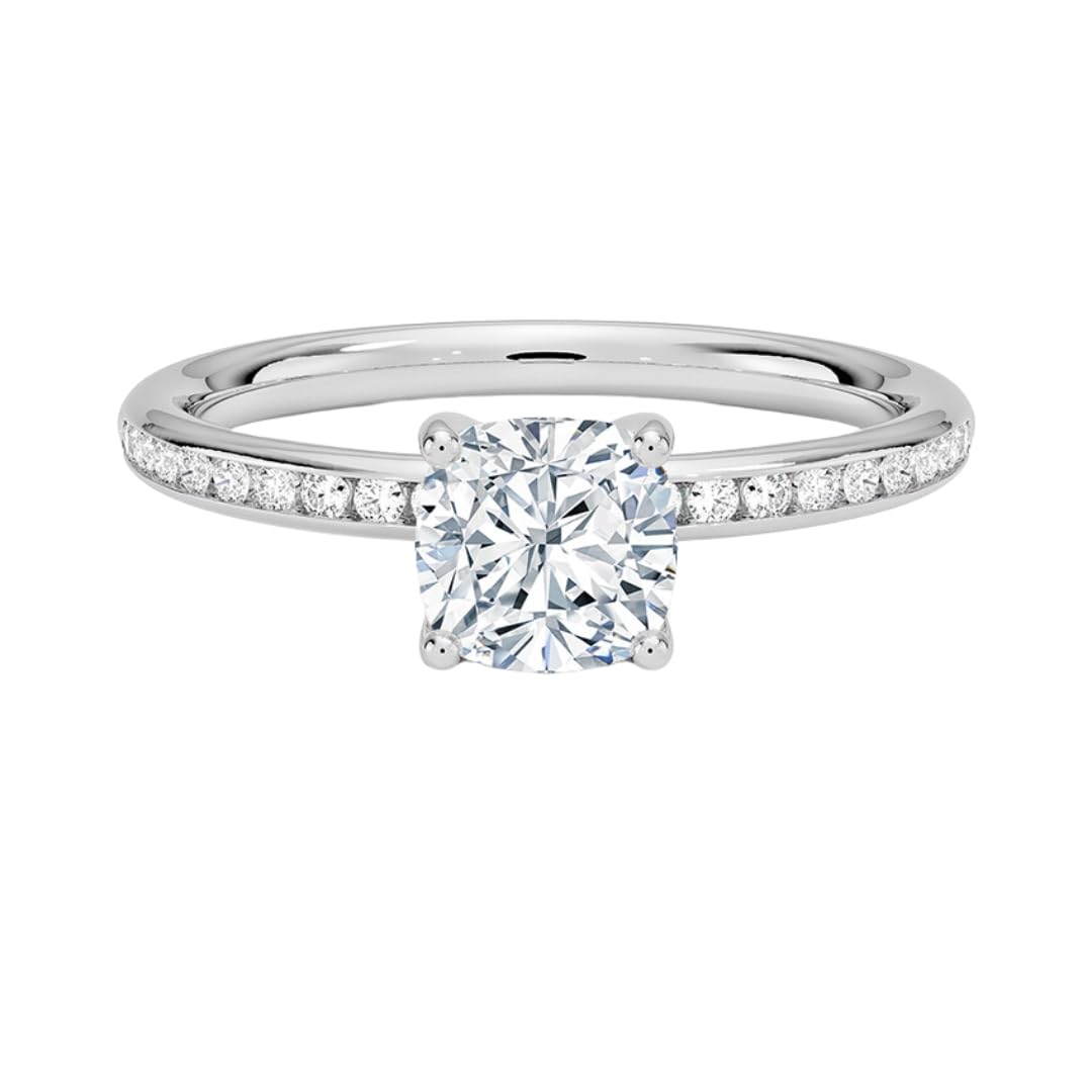 Solitaire 1 CT Cushion Cut Lab Grown Diamond Ring - view 1