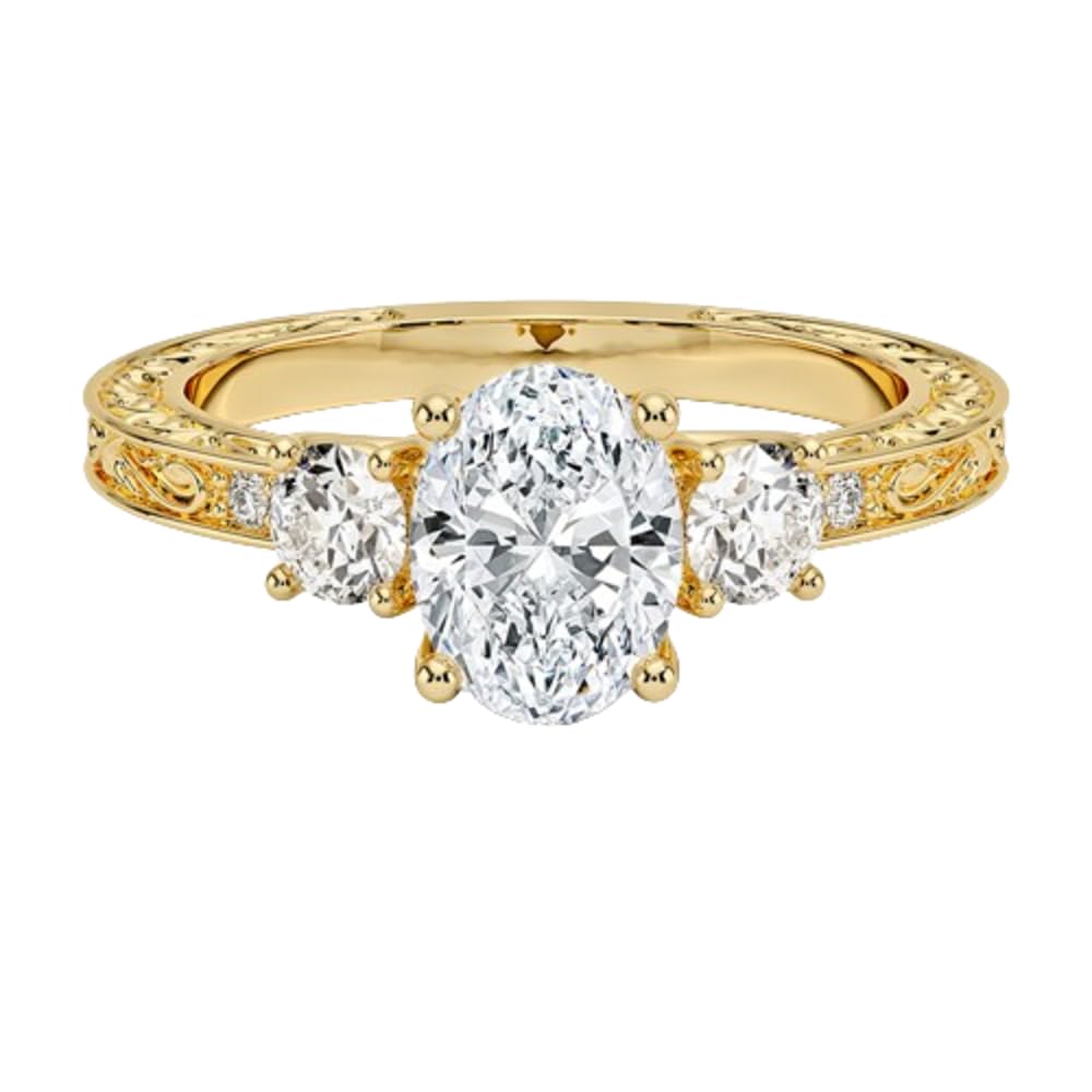 Solitaire 1 CT Oval Cut Lab Grown Diamond Engagement Ring - view 4