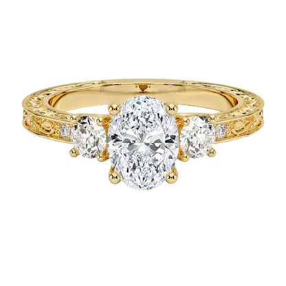 Solitaire 1 CT Oval Cut Lab Grown Diamond Engagement Ring - view 4