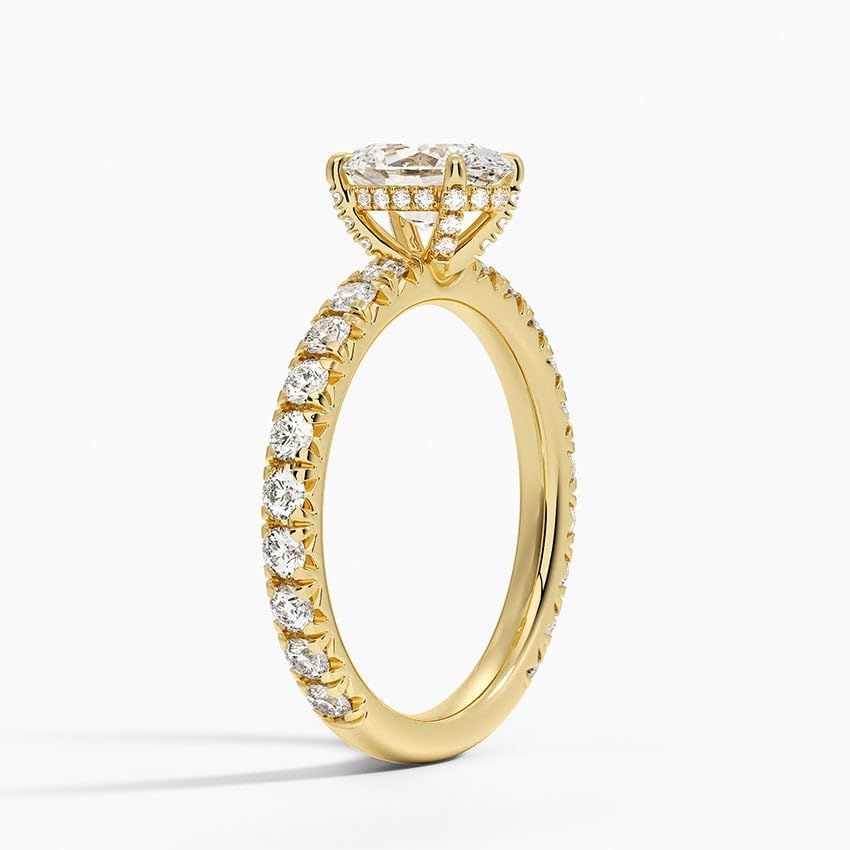 Hidden Halo 1 CT Oval Cut Lab Grown Diamond Engagement Ring - view 2
