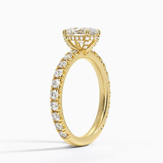 Hidden Halo 1 CT Oval Cut Lab Grown Diamond Engagement Ring - view 2