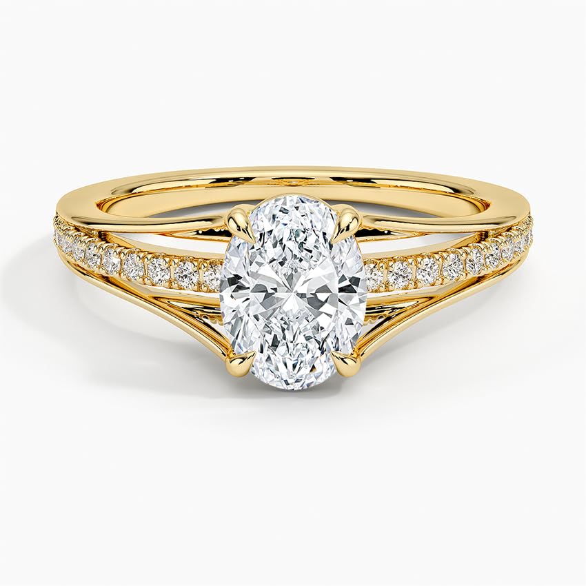Pave 1 CT Oval Cut Lab Grown Diamond Engagement Ring - view 6