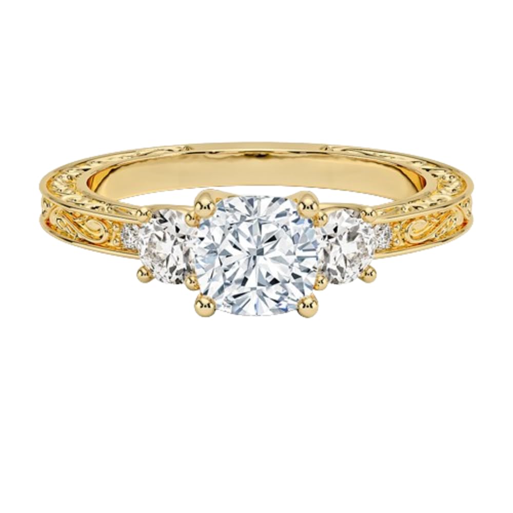 Solitaire 1 CT Cushion Cut Lab Grown Diamond Engagement Ring - view 1