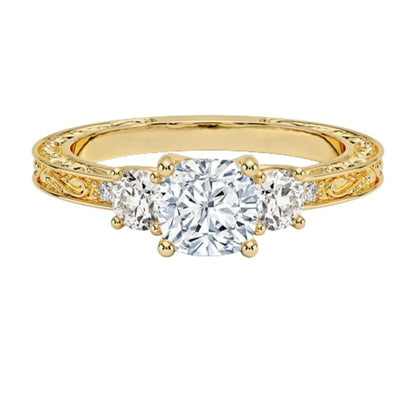 Solitaire 1 CT Cushion Cut Lab Grown Diamond Engagement Ring - view 1