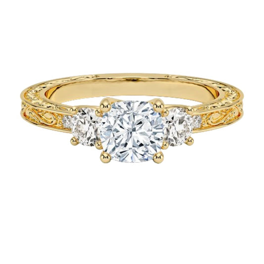 Solitaire 1 CT Cushion Cut Lab Grown Diamond Engagement Ring - view 1
