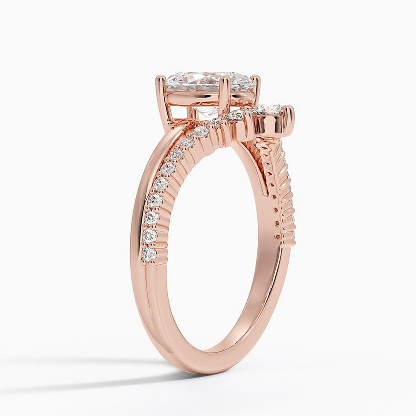 Solitaire 1 CT Oval Cut Lab Grown Diamond Curved Engagement Ring - view 7