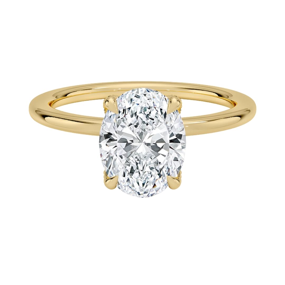 2 CT Oval Cut Lab Grown Diamond Engagement Ring - view 3