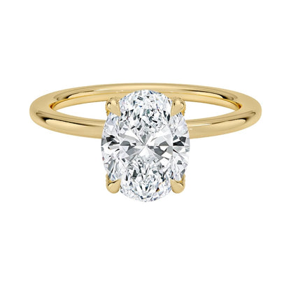 2 CT Oval Cut Lab Grown Diamond Engagement Ring - view 3