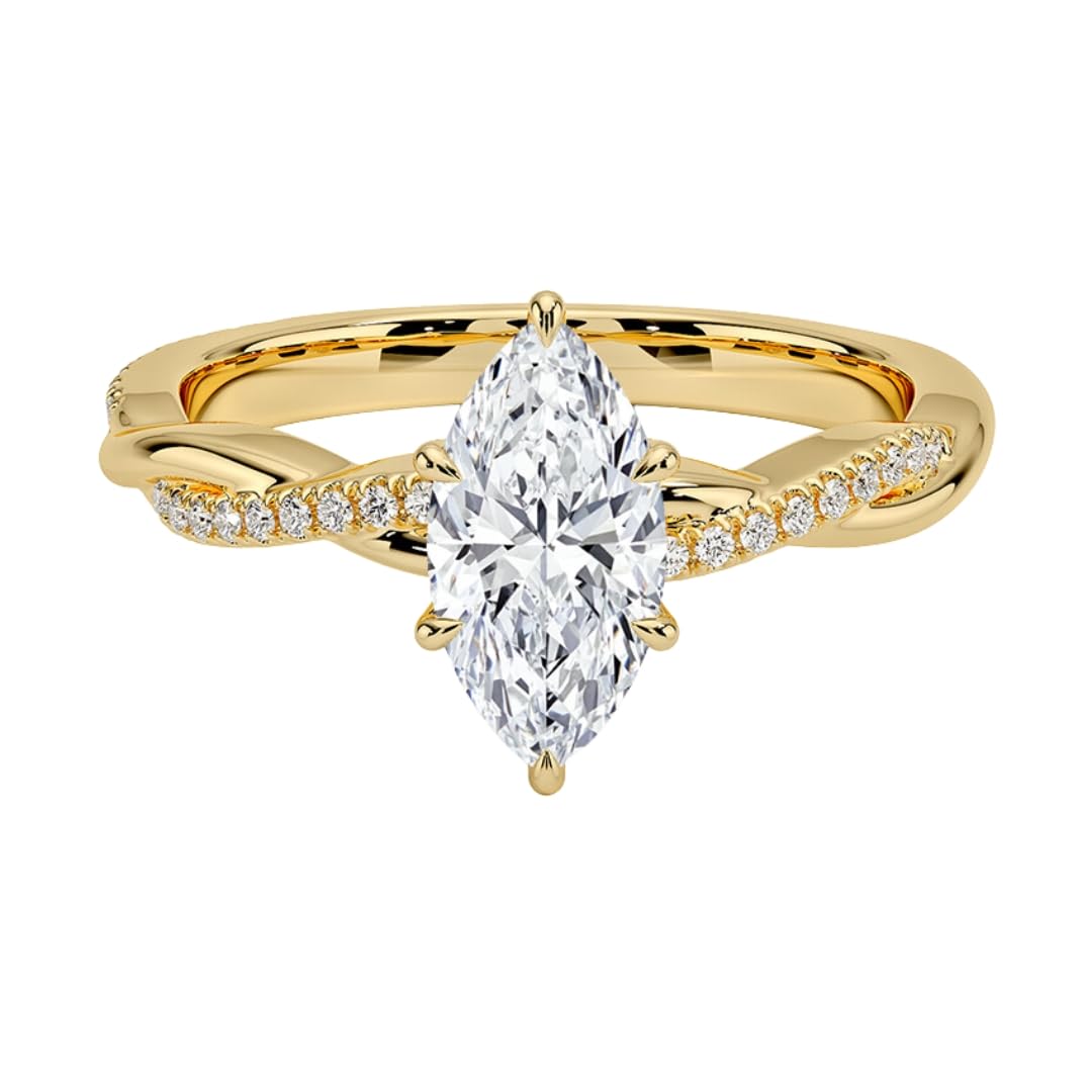 Twisted Vine 1 CT Marquise Cut Lab Grown Diamond Ring - view 4